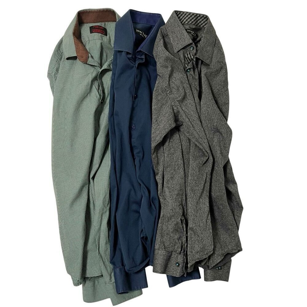 JARED LANG Reseller Lot Bundle 3 Long Sleeve Button Down Shirt size Large